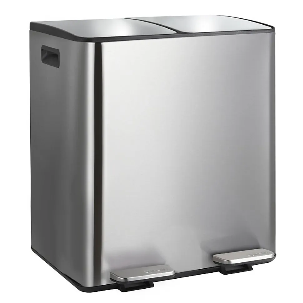 Poubelle tri Sélectif ALIYA 40L (2x20L) Acier Brossé Spirella