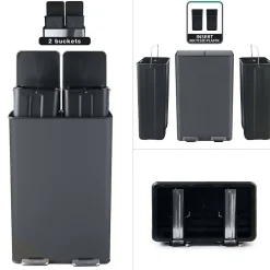 Poubelle tri Sélectif ALIYA 60L (2x30L) Acier Gris mat Spirella