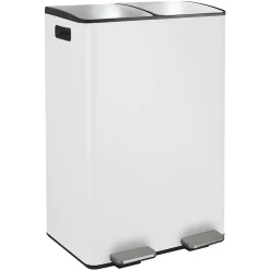 Poubelle tri Sélectif ALIYA 60L (2x30L) Acier Blanc mat Spirella