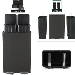 Poubelle tri Sélectif ALIYA 60L (2x30L) Acier Noir mat Spirella