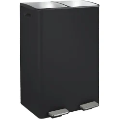 Poubelle tri Sélectif ALIYA 60L (2x30L) Acier Noir mat Spirella