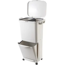 Poubelle tri sélectif avec roulettes VALORIS 45L