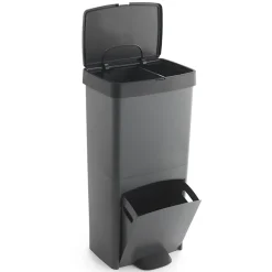 Poubelle verticale WellHome 70 L, 2 compartiments, corbeille à papier, 76 cm