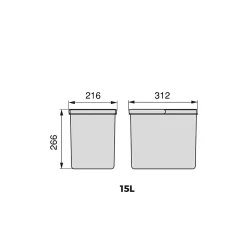 Poubelles pour tiroir de cuisine Recycle (Lot de 2)