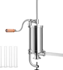 Poussoir a Saucisse Machine a Saucisse Manuelle en Acier Inoxydable et Aluminium avec Tubes de Renplissage Differents Diametres