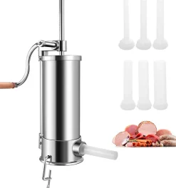 Poussoir a Saucisse Machine a Saucisse Manuelle en Acier Inoxydable et Aluminium avec Tubes de Renplissage Differents Diametres