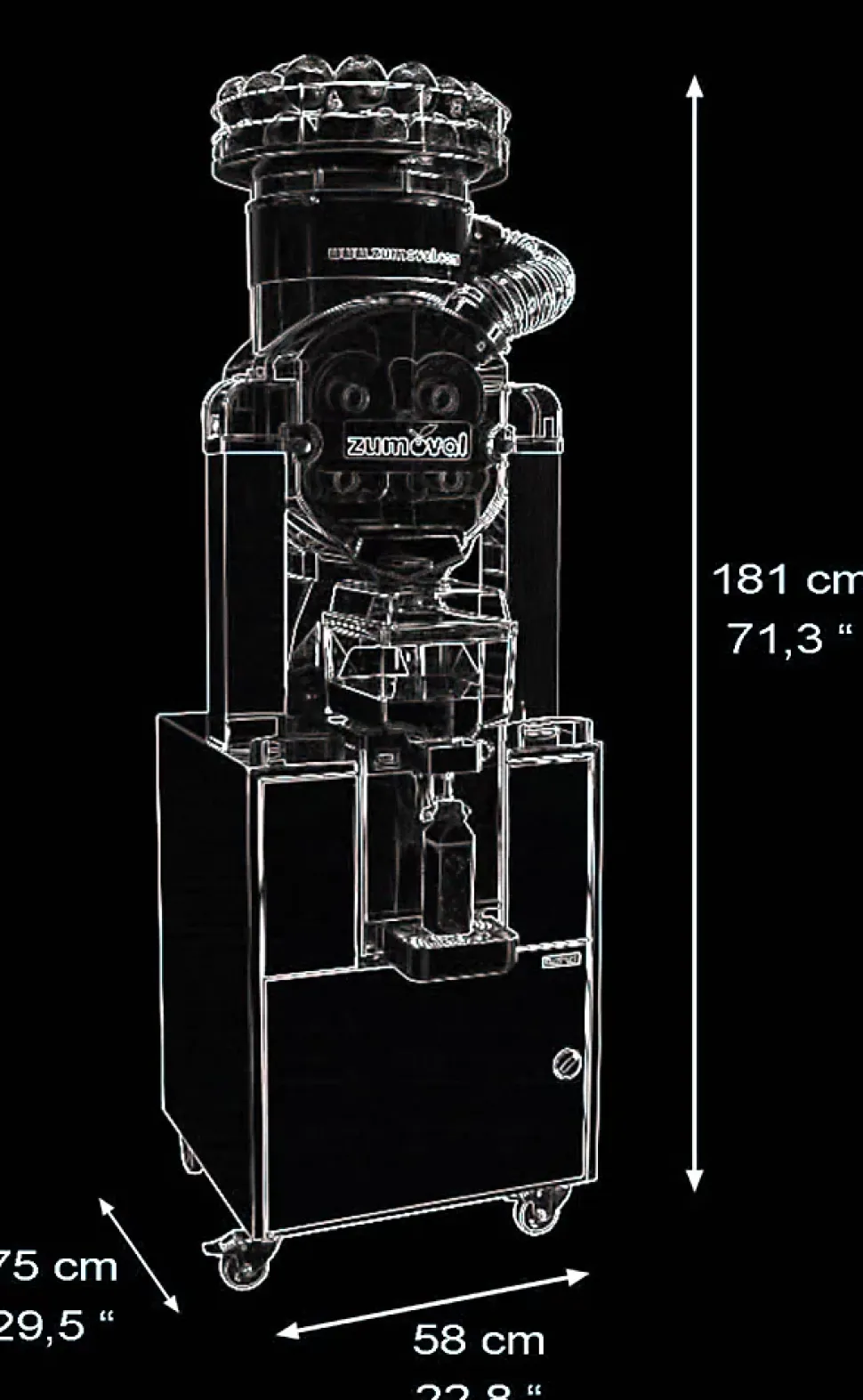 Presse Agrume Automatique Fasttop sur meuble frigo - Zumoval