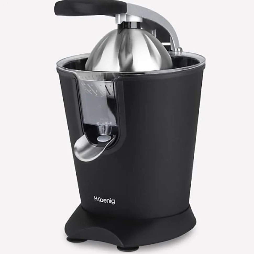 Presse Agrume Electrique - HKoeNIG - AGR82 - Electrique - 160 W - Appareil silencieux - Noir mat et acier inoxydable