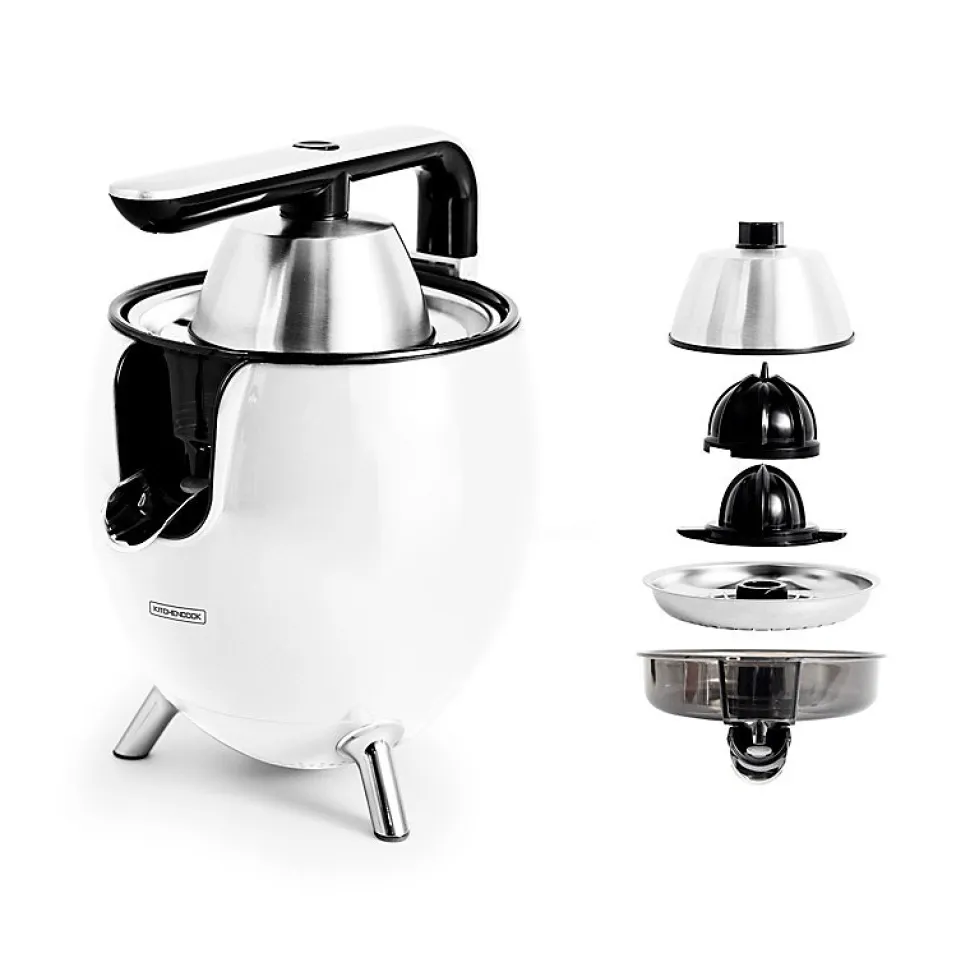 Presse Agrumes Double Cônes Avec Filtre En Acier Presspod Blanc Kitchencook