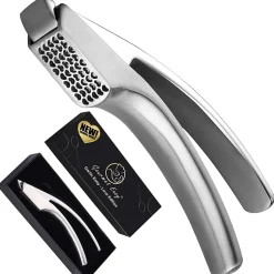 Presse Ail Inox Édition Coeur,Écrase l ail sans épluchage,Garantie 5 ans,Nettoyage facile