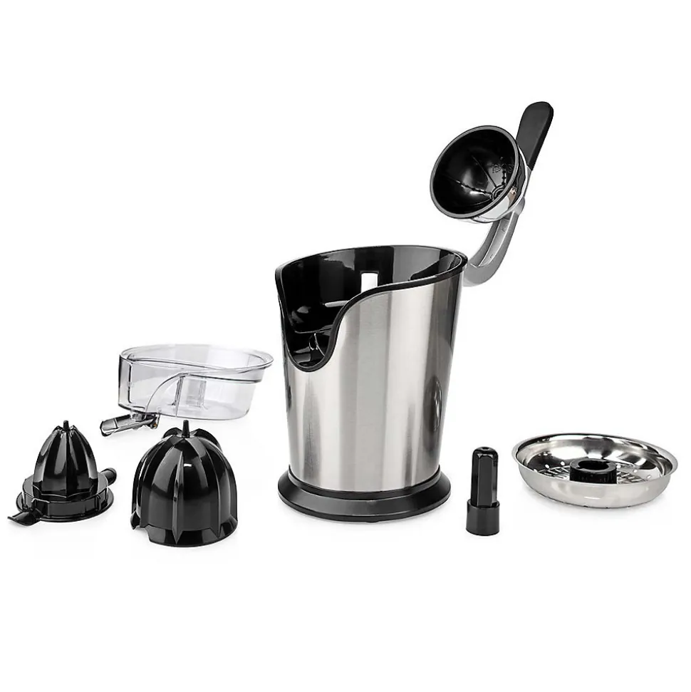 Presse-agrumes 100W Inox Silencieux Levier Bec Anti goutte 2 cones Haute Qualité NEDIS
