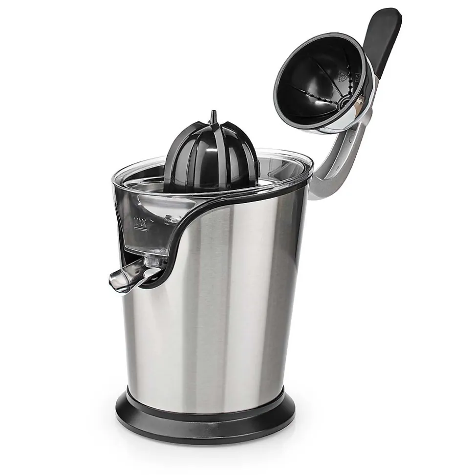 Presse-agrumes 100W Inox Silencieux Levier Bec Anti goutte 2 cones Haute Qualité NEDIS