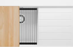 PRIMAGRAN Evier Cuisine en Granit Blanc 78x50cm, Lavabo 1 bac + Kit de Vidage + Accessoires, Évier à Encastrer au meuble 45cm