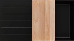 PRIMAGRAN Evier Cuisine en Granit Tout Noir 90x50cm, Lavabo 1 bac + Kit de Vidage + Accessoires, Évier à Encastrer au meuble 60cm