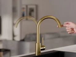 PRIMAGRAN Robinet de cuisine 5010, Robinet d'évier rotation 360 degrés, Robinet haute pression, Doré