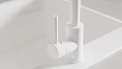 PRIMAGRAN Robinet de cuisine 5010, Robinet d'évier rotation 360 degrés, Robinet haute pression, Blanc