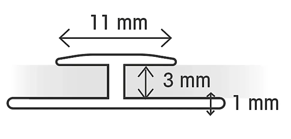 Profil de jonction pour plaque composite noir ép. 3 mm L. 122 cm