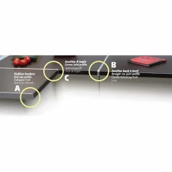 Profil plan de travail jonction bord à bord gris alu 28 mm