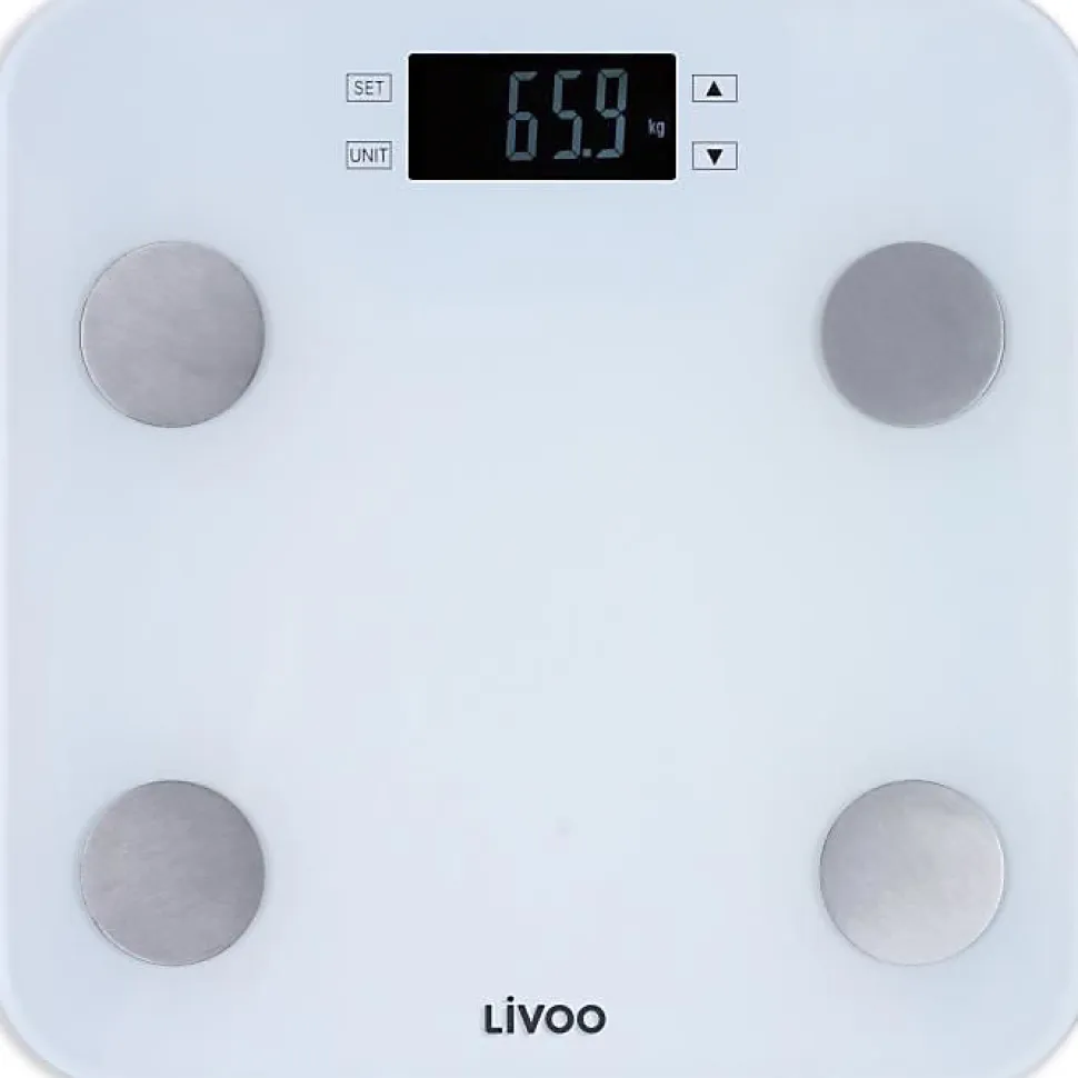 Pèse-personne impédancemètre LIVOO DOM427W Blanc 180 kg LCD 13 profils
