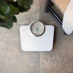 Pèse-personne mécanique Livoo DOM490 blanc plateau métal antidérapant 136 kg
