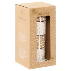 Rack 4 mugs Leopardi L12,7xp12,7xH25,3cm - Atmosphera