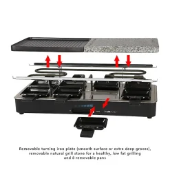 Raclette gril 2en1 8 personnes Clatronic RG 3518 Noir
