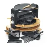 RACLETTE GRIL 8P + 2 GRANDS POELONS 1500W BOIS RANGE POELONS KITCHENCHEF - KCWOOD8SUPER