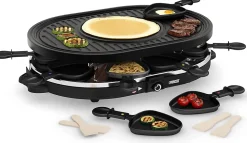 Raclette grill 8 personnes avec plaque ovale 1200 W