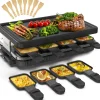 Raclette Grill 8 personnes 1300 W antiadhésif