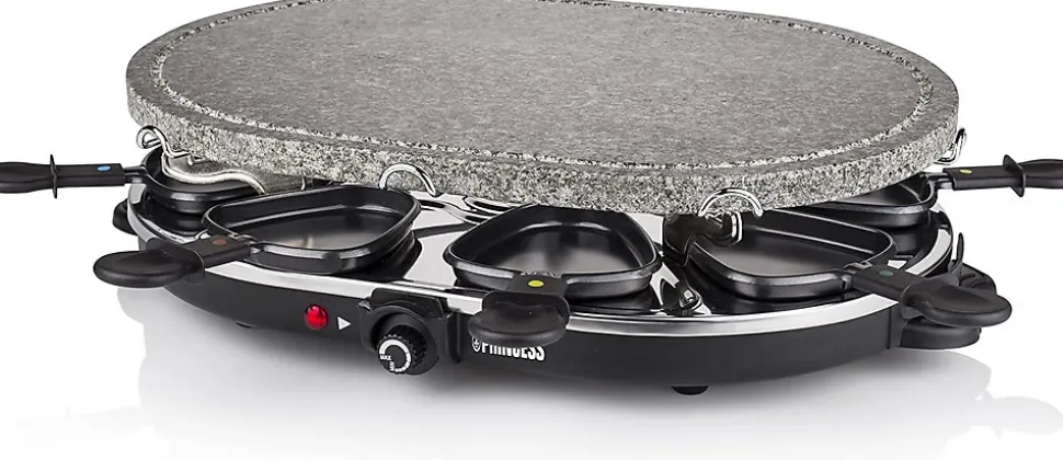 Raclette pierre à cuire 8 personnes 1200 W Noir