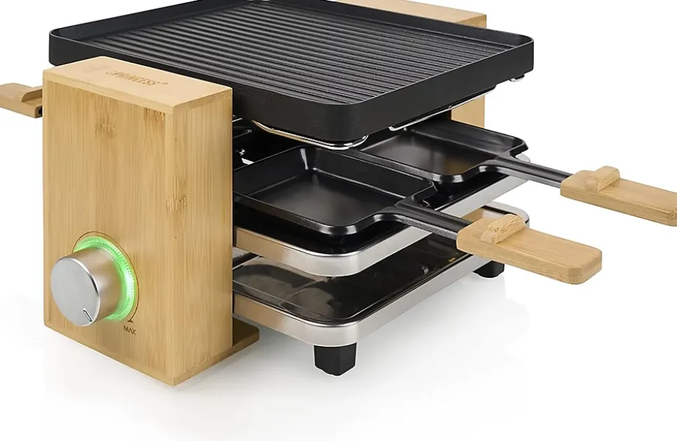 Raclette Princess Pure 4 800 W Noir & Bambou