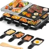 Raclette 1300W 8 personnes avec pierre et grill