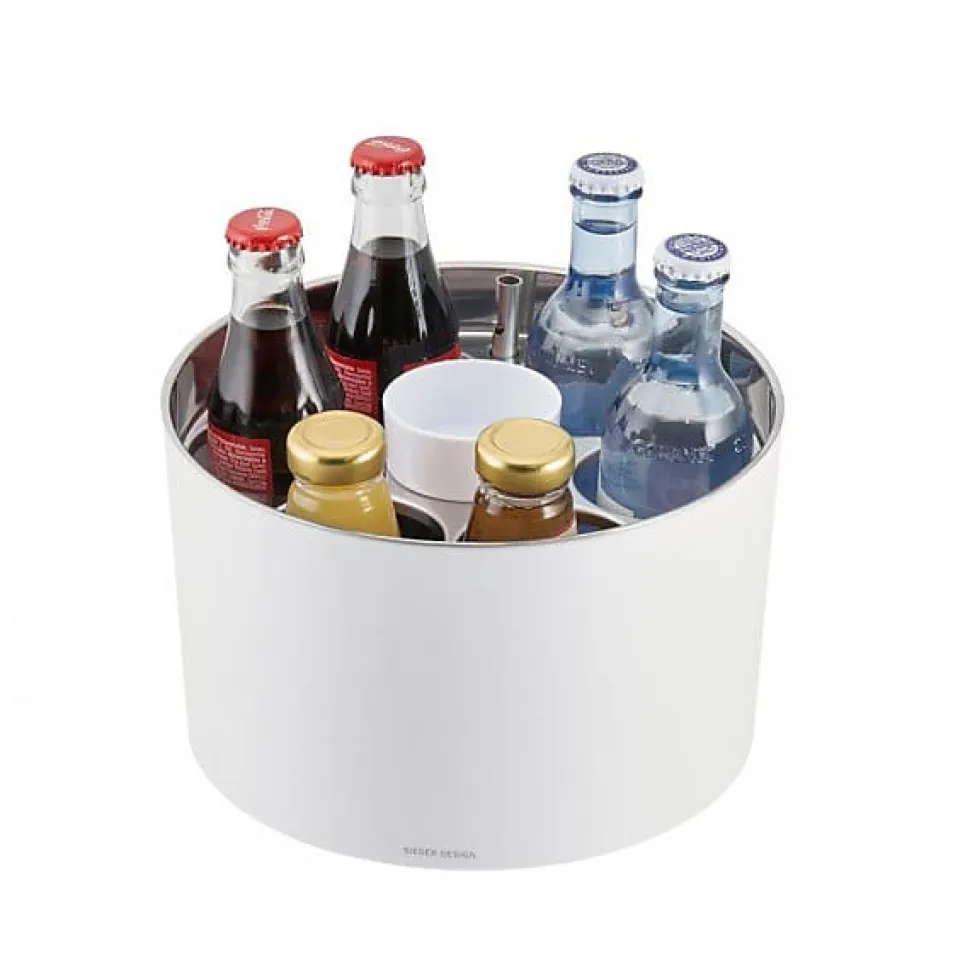 Rafraîchisseur de bouteilles conférence argent et blanc