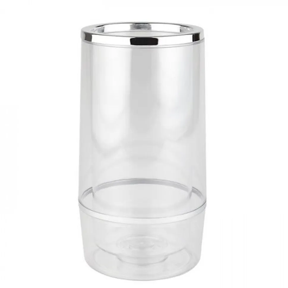 Rafraîchisseur de bouteille transparent isolant polystyrène - Bleu