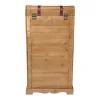 Range bouteilles avec coffre en bois de sapin et MDF - L.43 x H.100 cm - Naturel - CAVINA