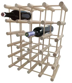 Range bouteilles en pin massif 24 compartiments