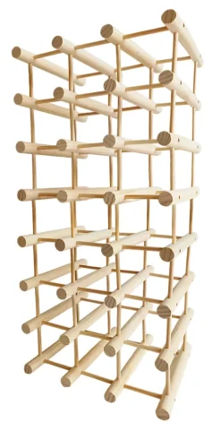 Range bouteilles en pin massif 24 compartiments