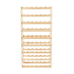 Range bouteilles en pin massif 54 compartiments