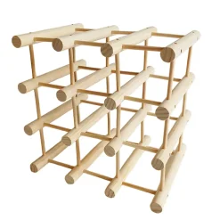 Range bouteilles en pin massif 12 compartiments