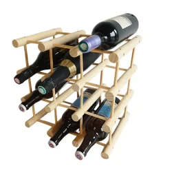 Range bouteilles en pin massif 12 compartiments