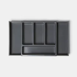 Range couverts extensible GoodHome Datil gris 55 cm, 6 compartiments