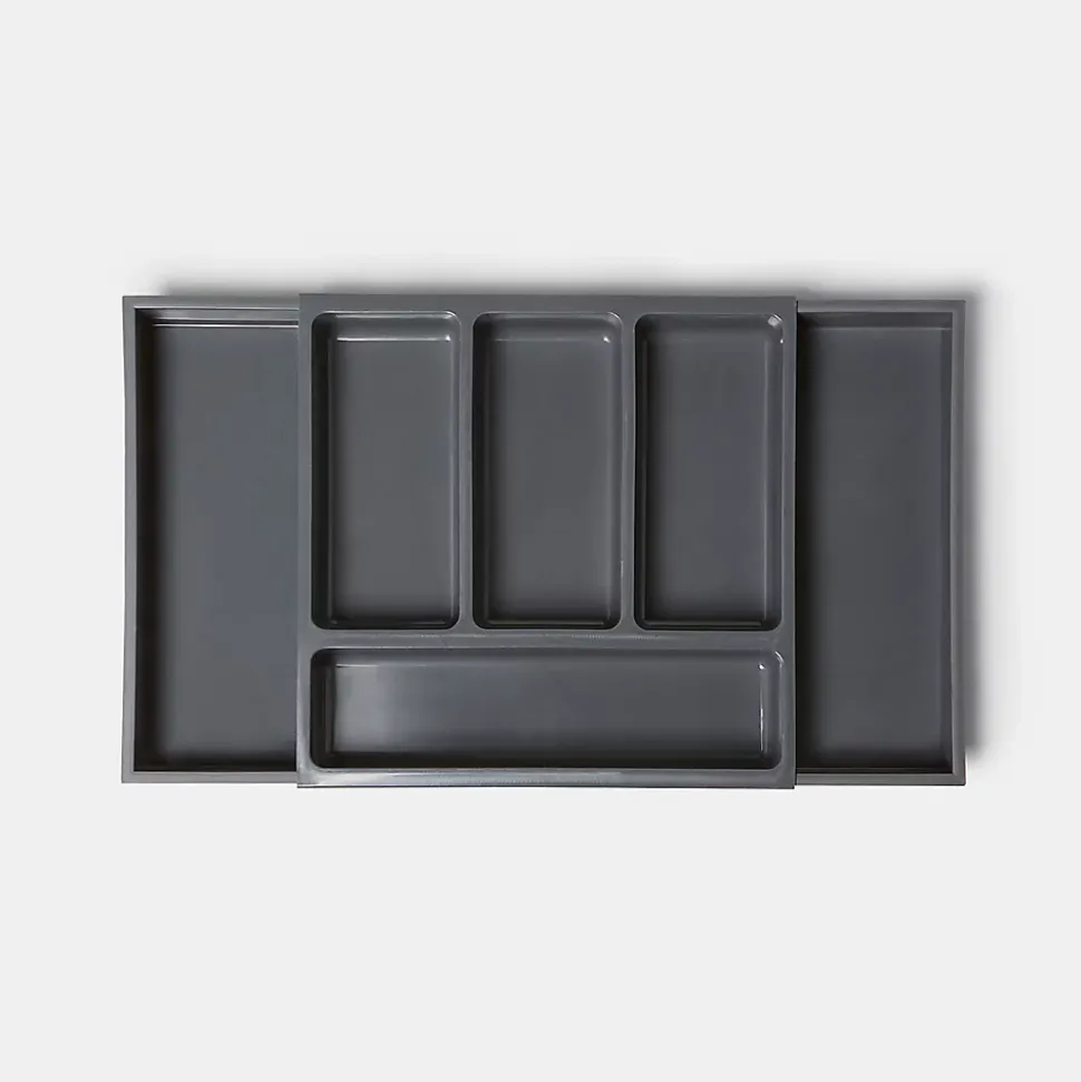 Range couverts extensible GoodHome Datil gris 55 cm, 6 compartiments