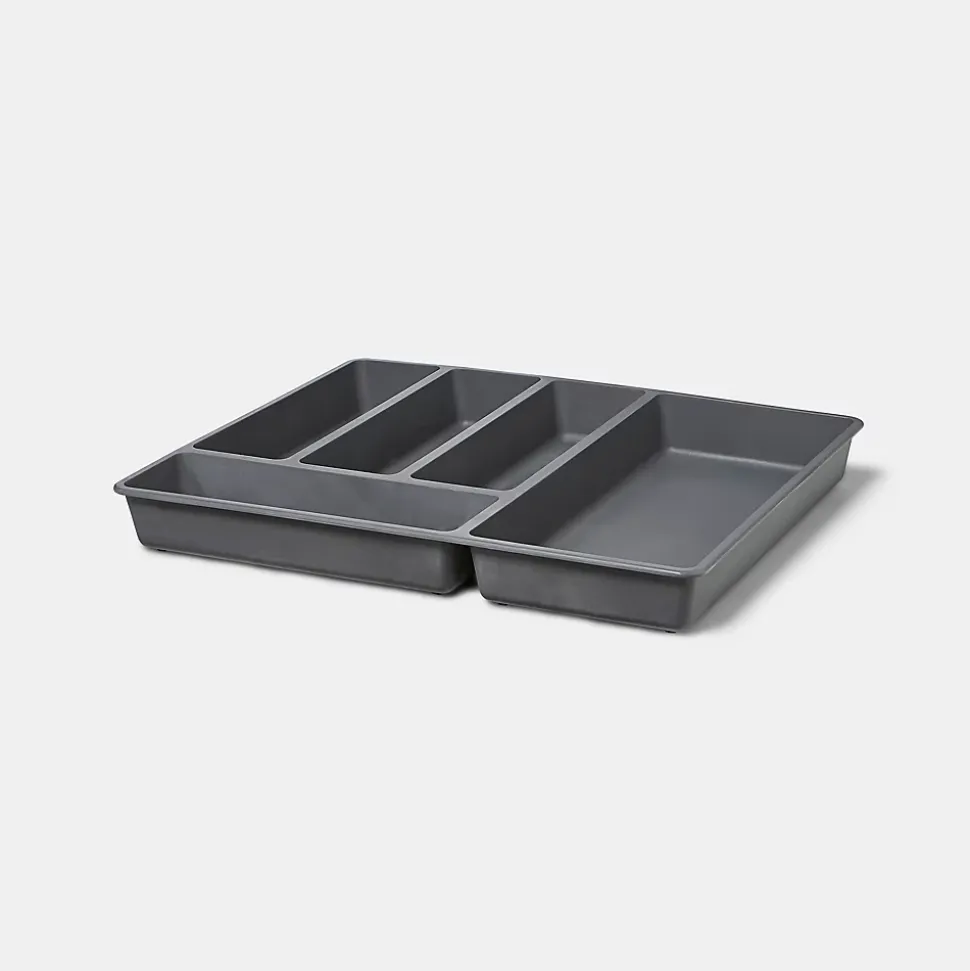 Range couverts GoodHome Nitaki gris 50 x 42 cm, 5 compartiments