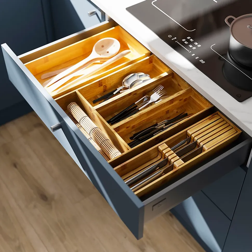 Range couverts GoodHome Nitaki bambou 20 x 42 cm, 1 compartiment