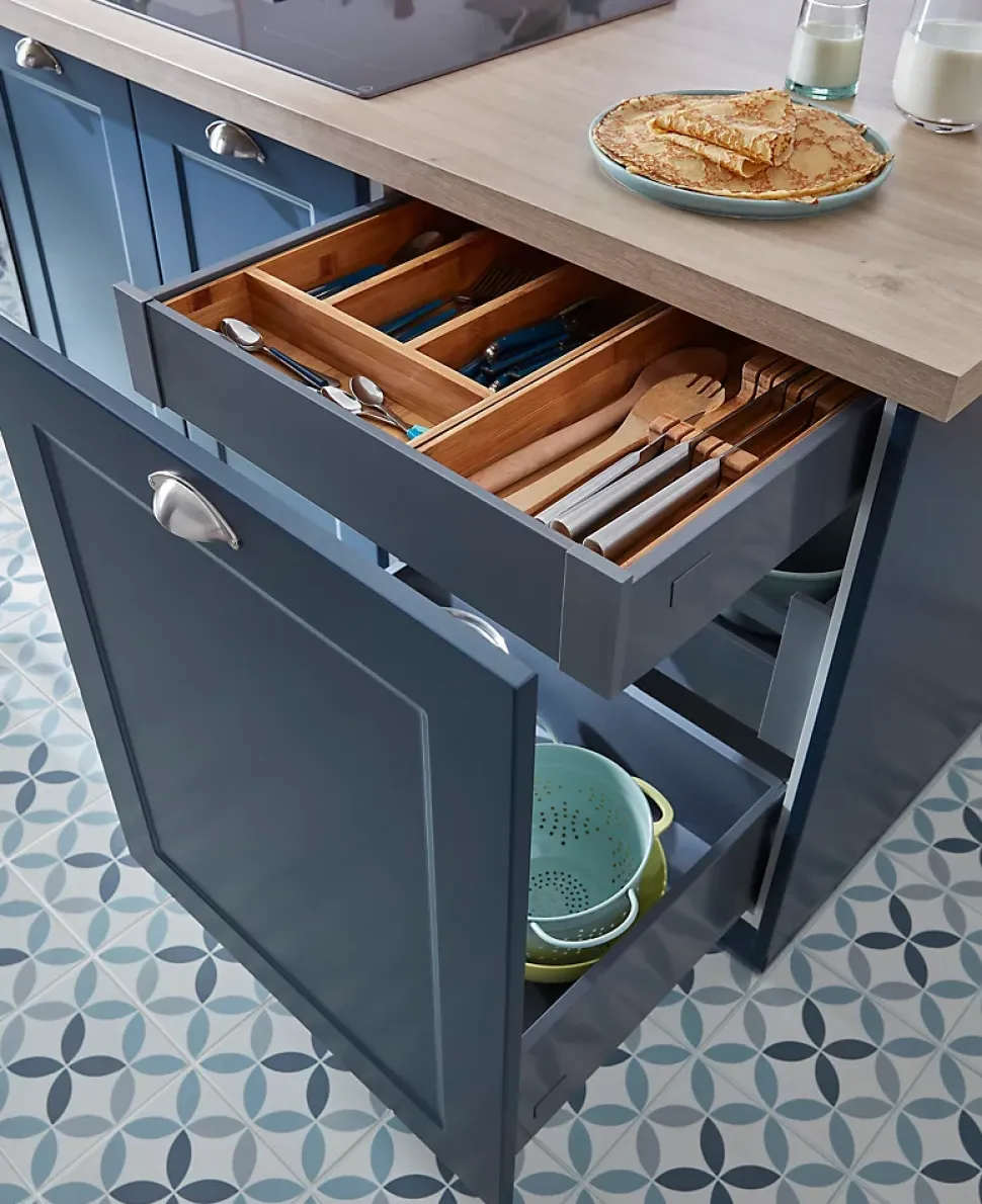 Range couverts GoodHome Nitaki bambou 20 x 42 cm, 1 compartiment