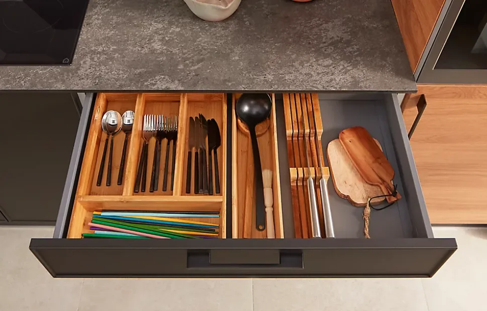 Range couverts GoodHome Nitaki bambou 20 x 42 cm, 1 compartiment