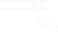 Range couverts GoodHome Nitaki gris 10 x 42 cm, 1 compartiment