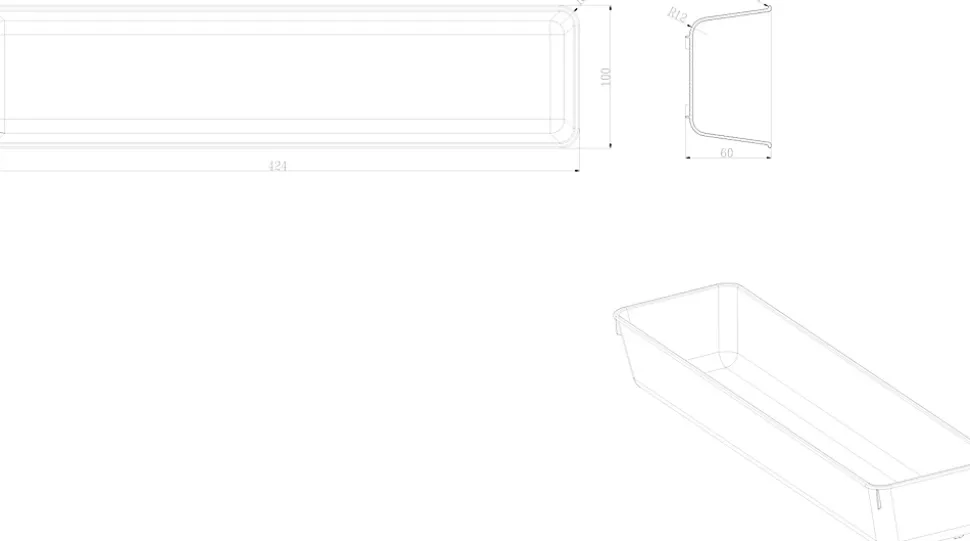 Range couverts GoodHome Nitaki gris 10 x 42 cm, 1 compartiment