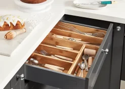 Range couverts GoodHome Nitaki bambou 30 x 42 cm, 4 compartiments