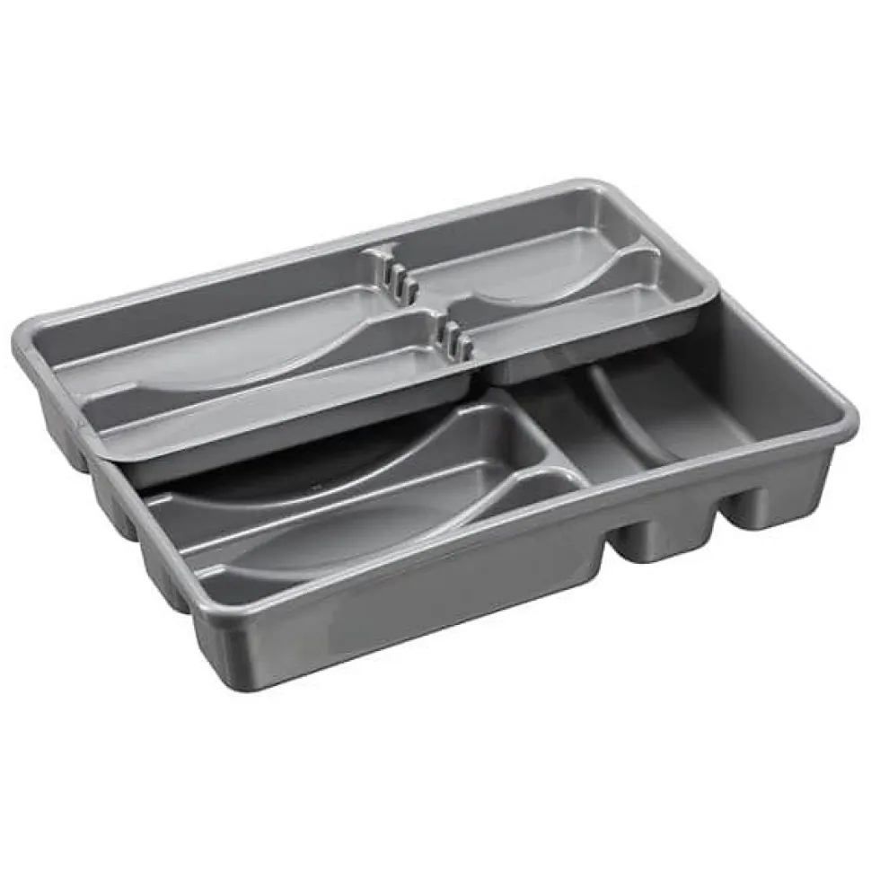 Range Couverts Universel Double 10 Compartiments - Argent